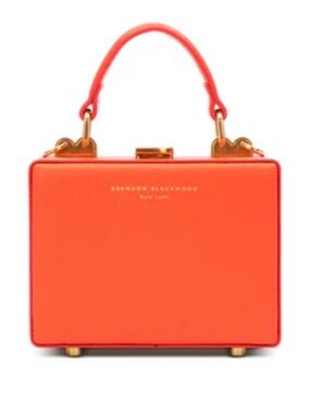 Brandon Blackwood Burnt Orange Mini Kendrick Trunk Leather with Brass Hardware